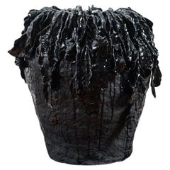 Jaye Kim, Black Vase, Unique Contemporary Black Ceramic Vase
