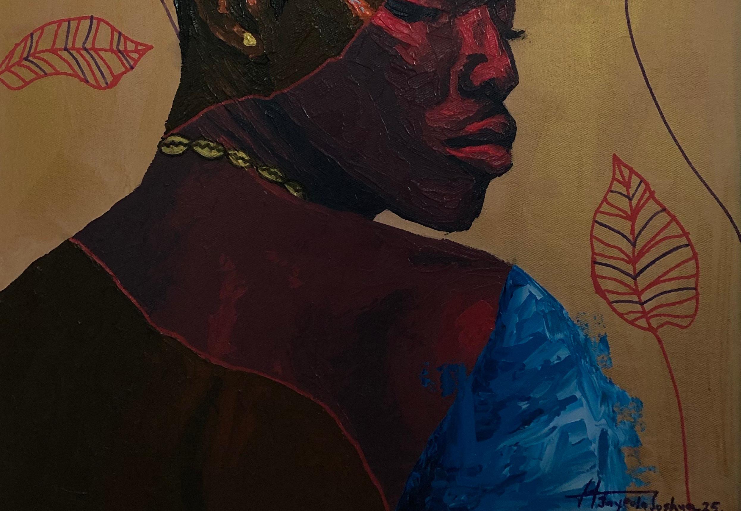 In All Her Glory (Engraced) -21st Century Contemporary, Figurative, Modern Women (Zeitgenössisch), Painting, von Jayeola Joshua