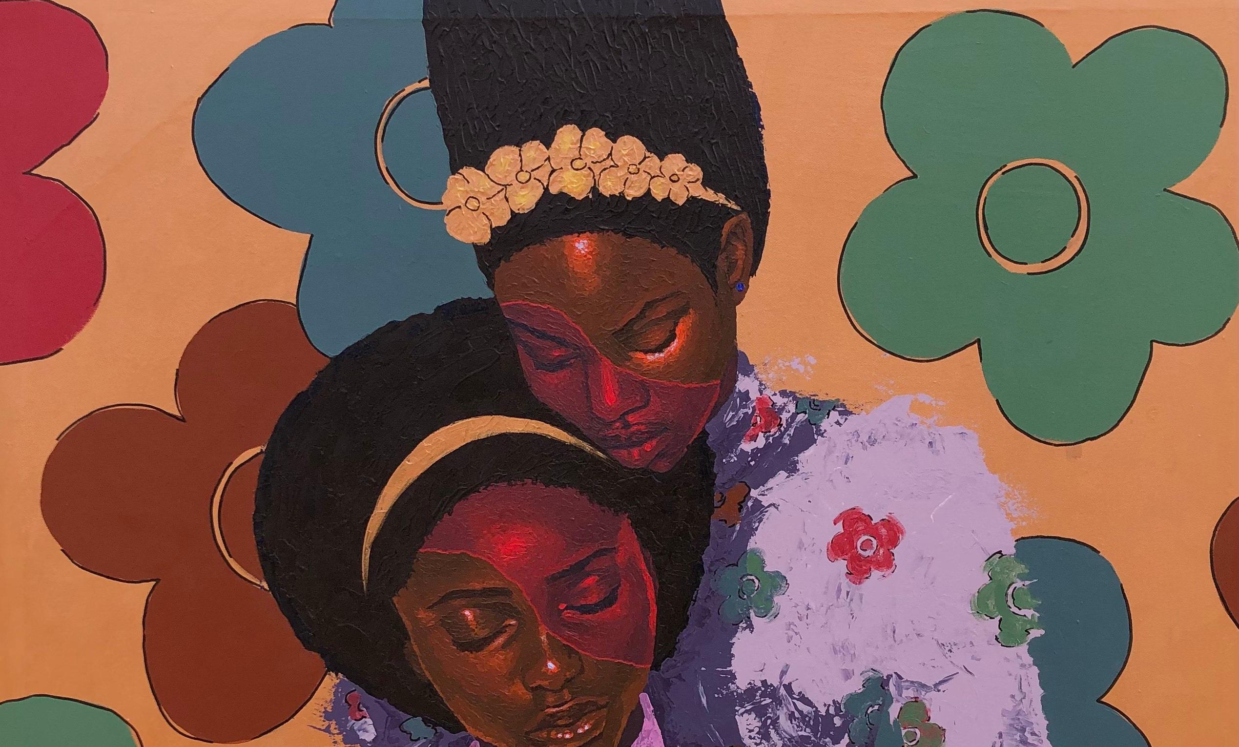 Late Bloomers - 21. Jahrhundert Contemporary, Figurativ, Porträt, Frauen, Liebe – Painting von Jayeola Joshua
