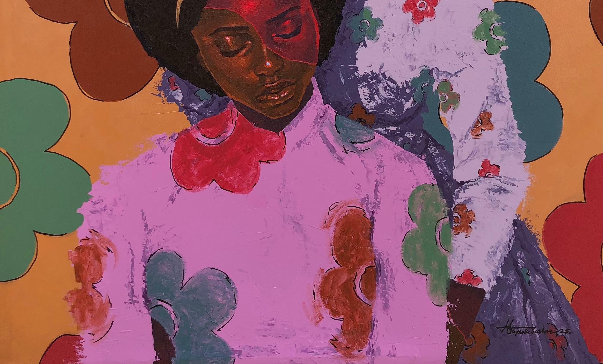 Late Bloomers - 21. Jahrhundert Contemporary, Figurativ, Porträt, Frauen, Liebe (Zeitgenössisch), Painting, von Jayeola Joshua