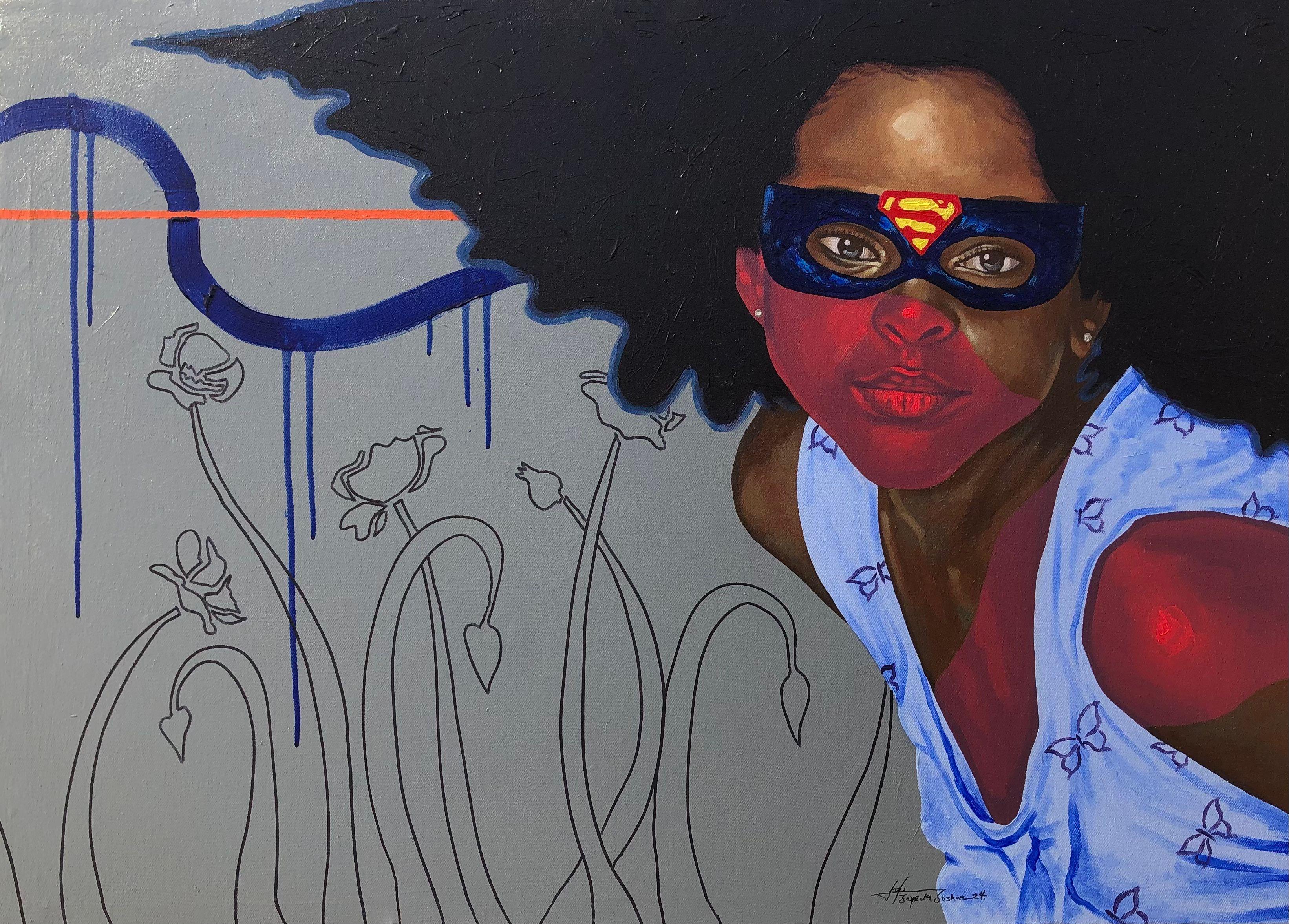 Jayeola Joshua Portrait Painting - Untitled (Catch Them Young) - 21st Century Contemporary, Figurative, Children