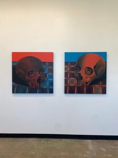 Dotted Skull I, Contemporary Figurative Painting, Human Figure