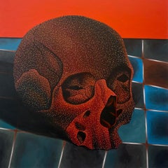 Dotted Skull I, Contemporary Figurative Painting, Human Figure