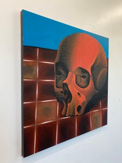 Dotted Skull II, Contemporary Figurative Painting, Human Figure
