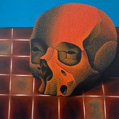 Dotted Skull II, Contemporary Figurative Painting, Human Figure