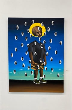 My Wandering Eyes, Contemporary Figurative Landscape Surreal Painting, Acrylic