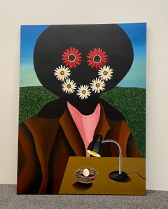 Nurturing My Freedom, Contemporary Surreal Figurative Painting, Acrylic