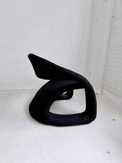 Jaymar Black Velour Tongue Chair