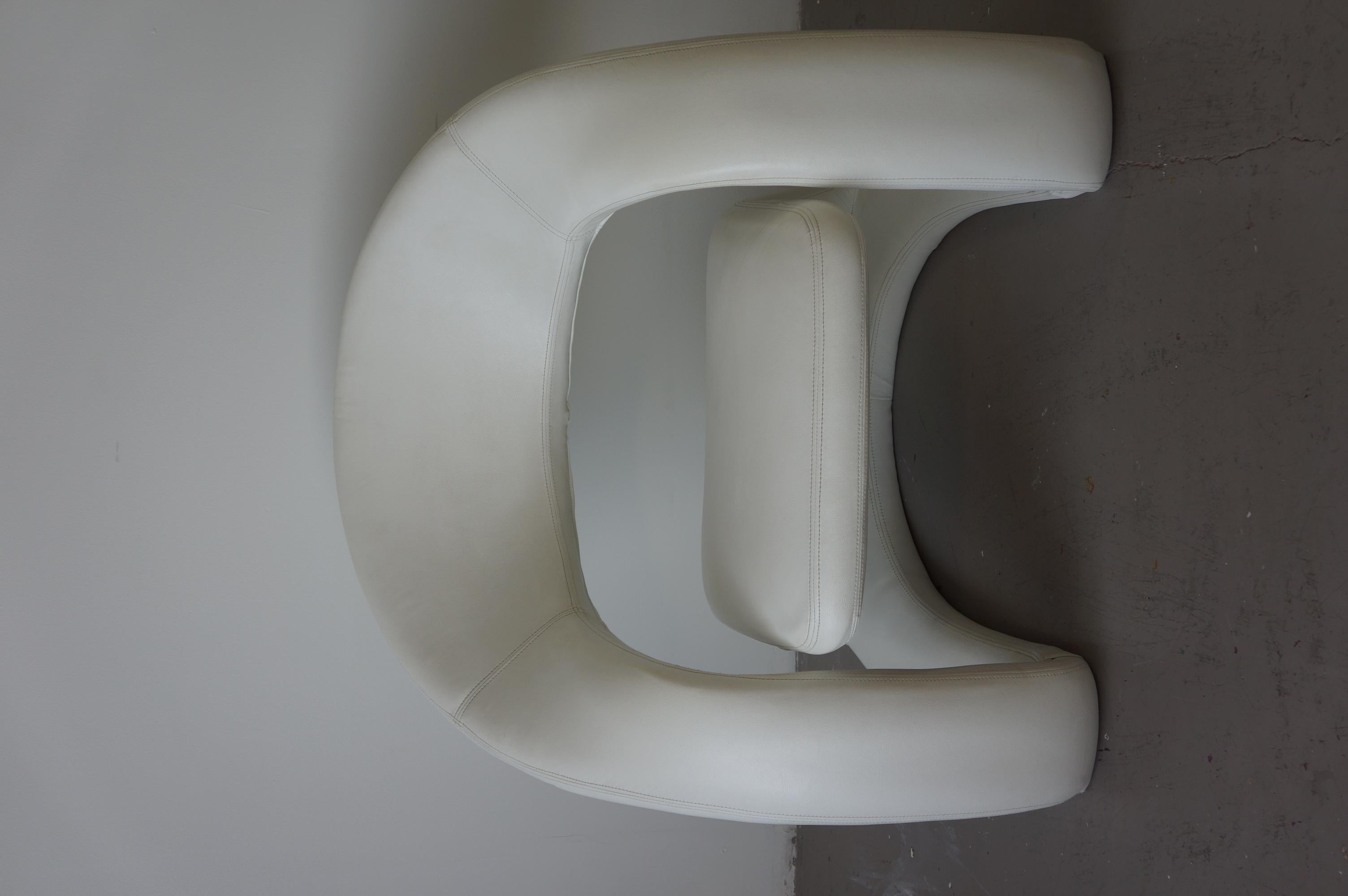 Other Jaymar sculptural lounge chair in white faux leather