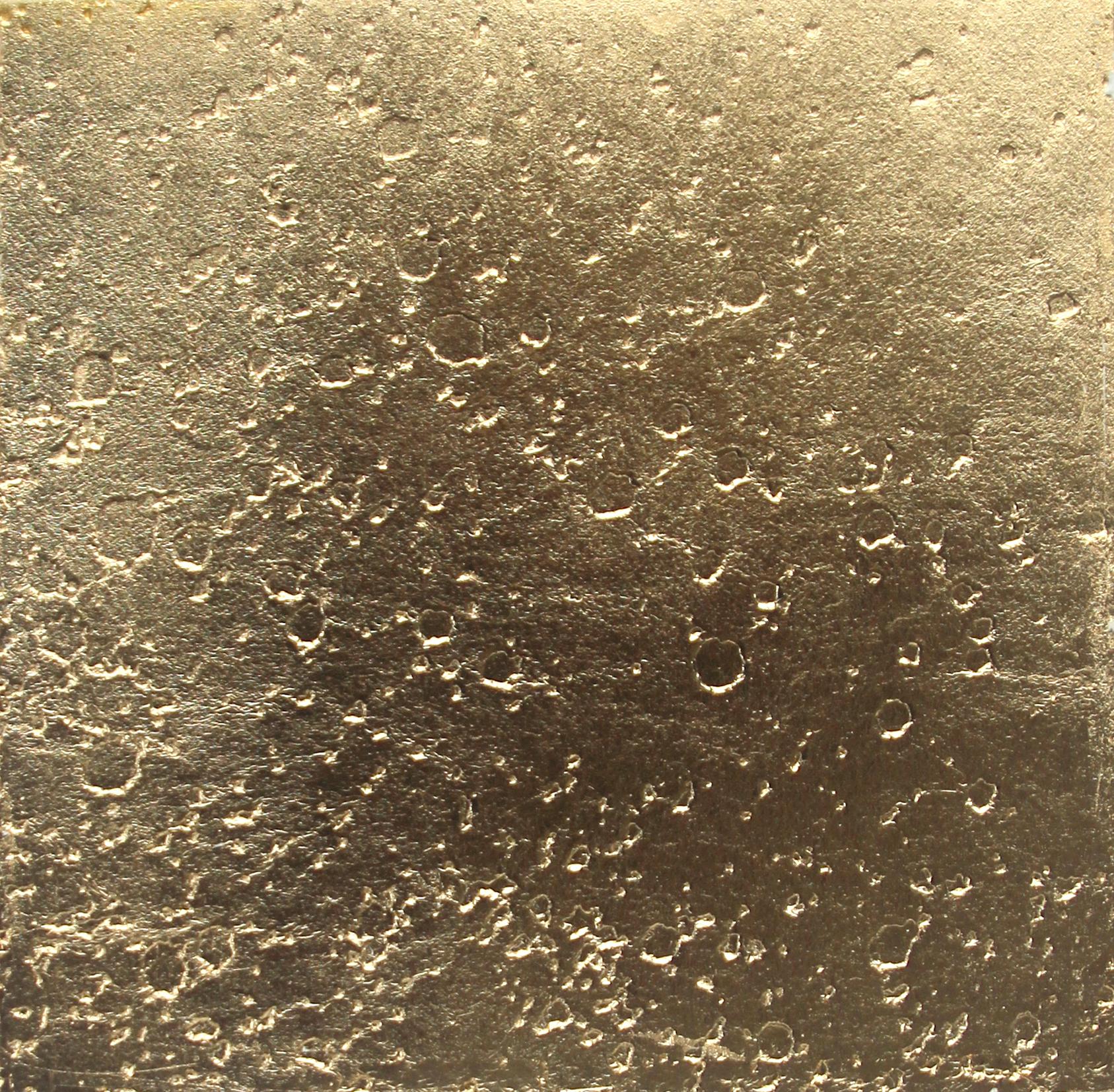 Joy is not made to be a Crumb (Gold): Bubbles in the Sand, Hand-Pulled Etching - Conceptual Print by Jayne Wilton