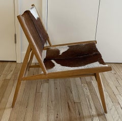 Jayson Home Serge Chair with Natural Goat Hide and Teak Frame