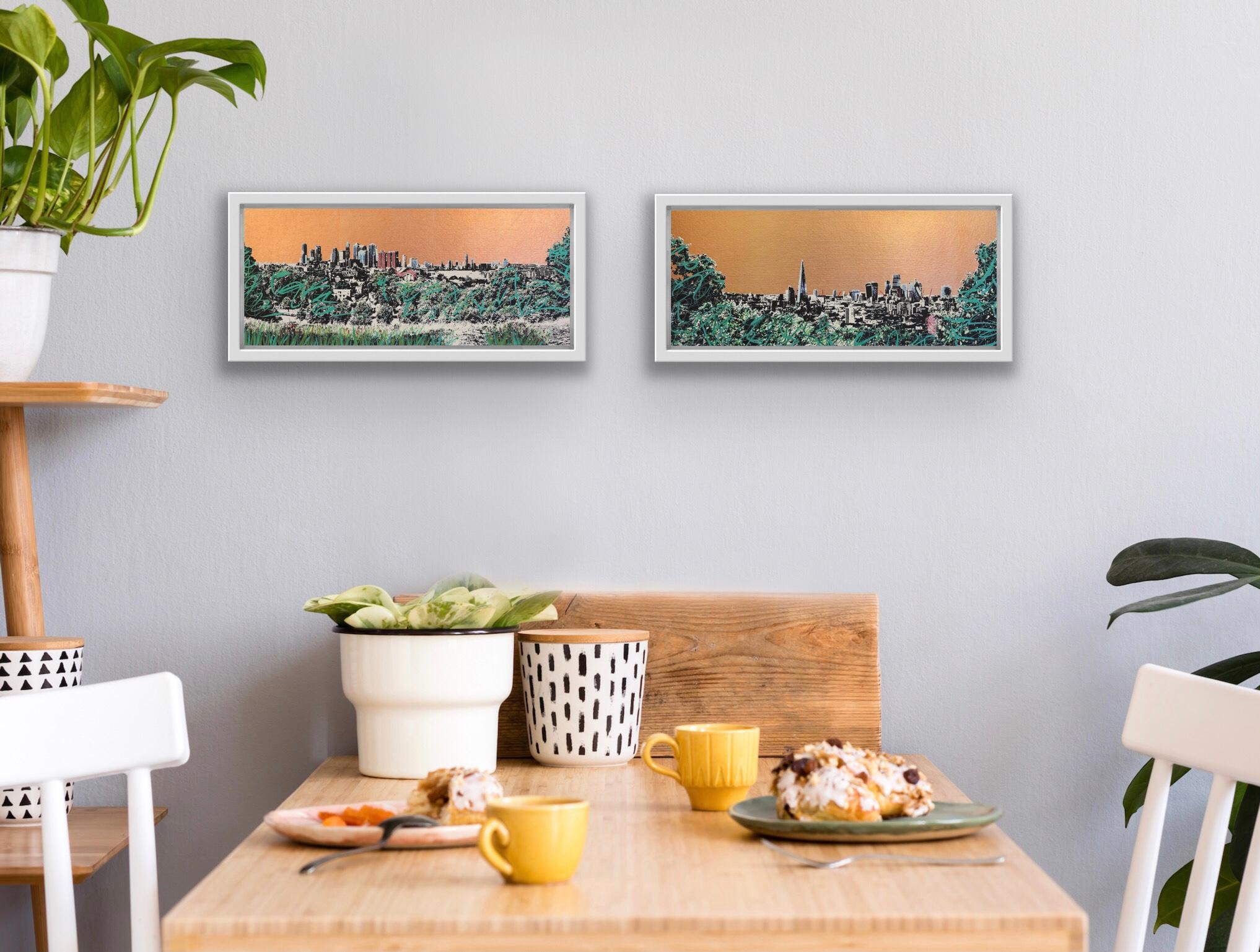 A little Bit of London and A little bit of Canary Wharf diptych - Contemporary Print by Jayson Lilley