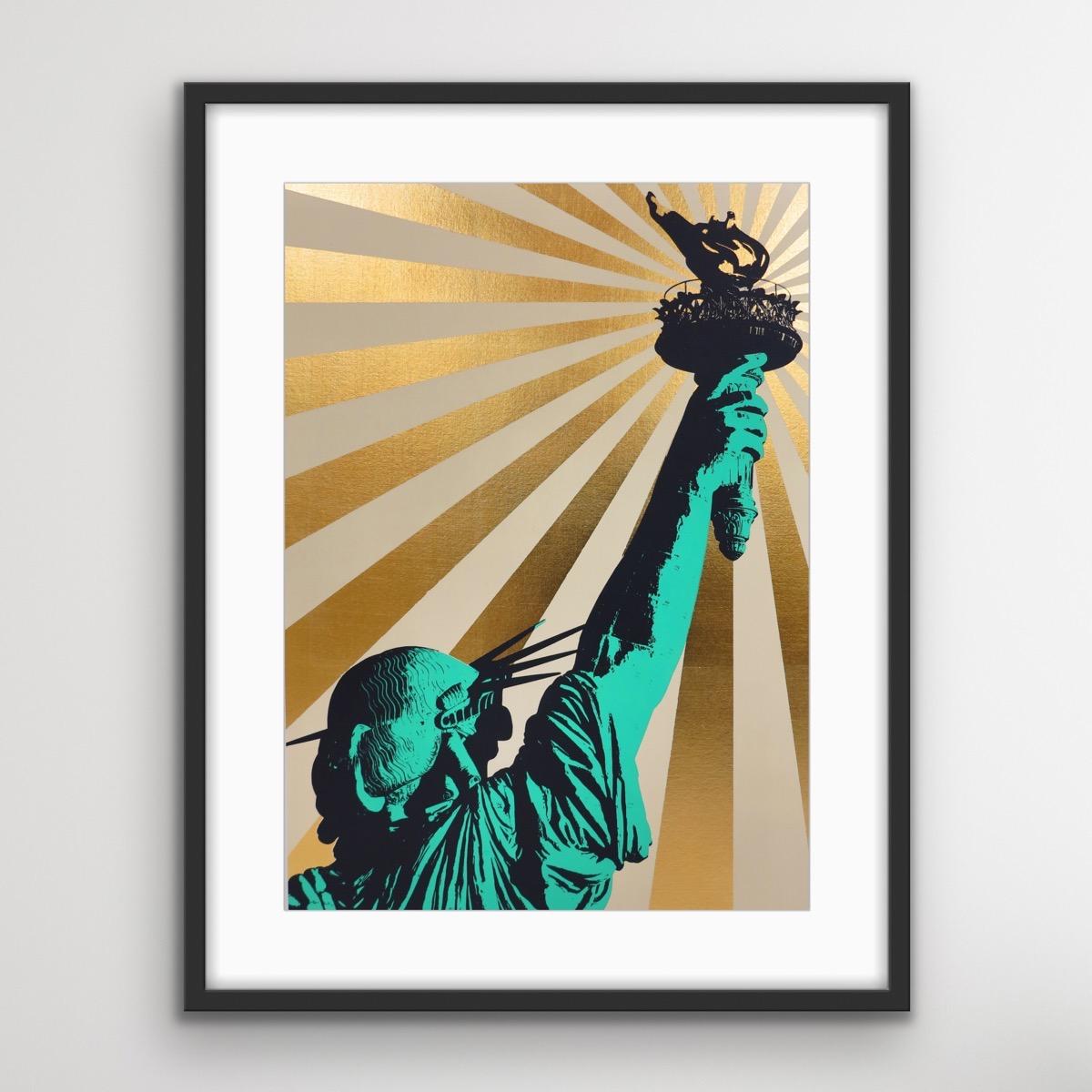 Sweet Land of Liberty, New York Art, Statue of Liberty Artwork, Iconic Art - Contemporary Print by Jayson Lilley