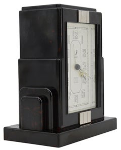 JAZ French Art Deco Bakelite Clock, 1930s