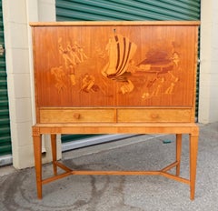 "Jazz Age" Swedish Art Deco Inlaid Bar-Birger Ekman for Reiners Mobler, 1930s