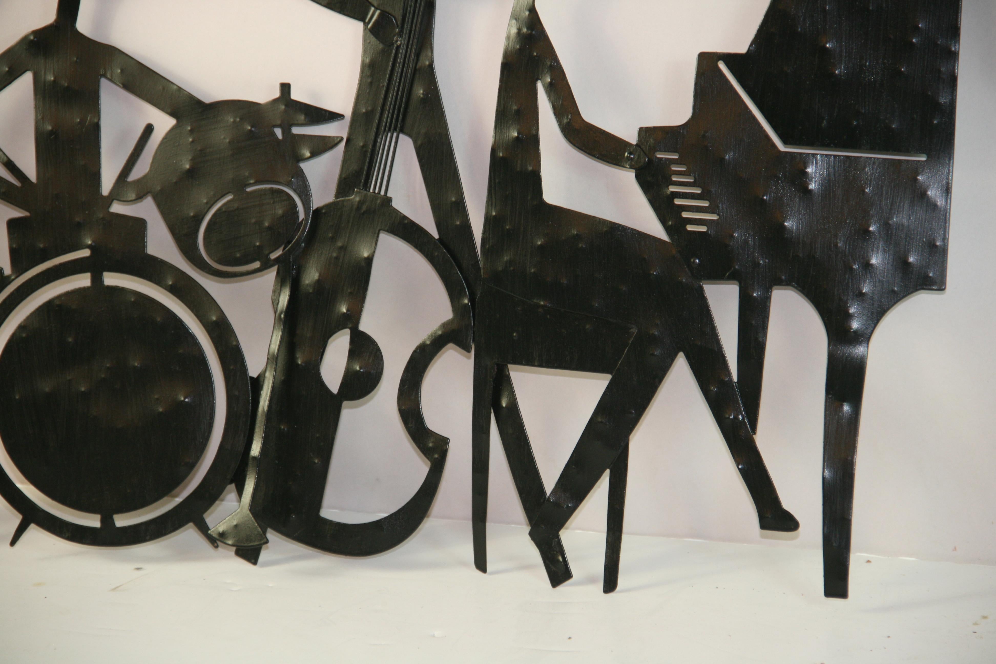 Jazz Band Metal Wall Sculpture For Sale 3