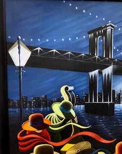 Jazz Band under the Brooklyn Bridge New York City