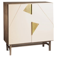 Jazz Bar Cabinet with Natural Walnut and Ivory