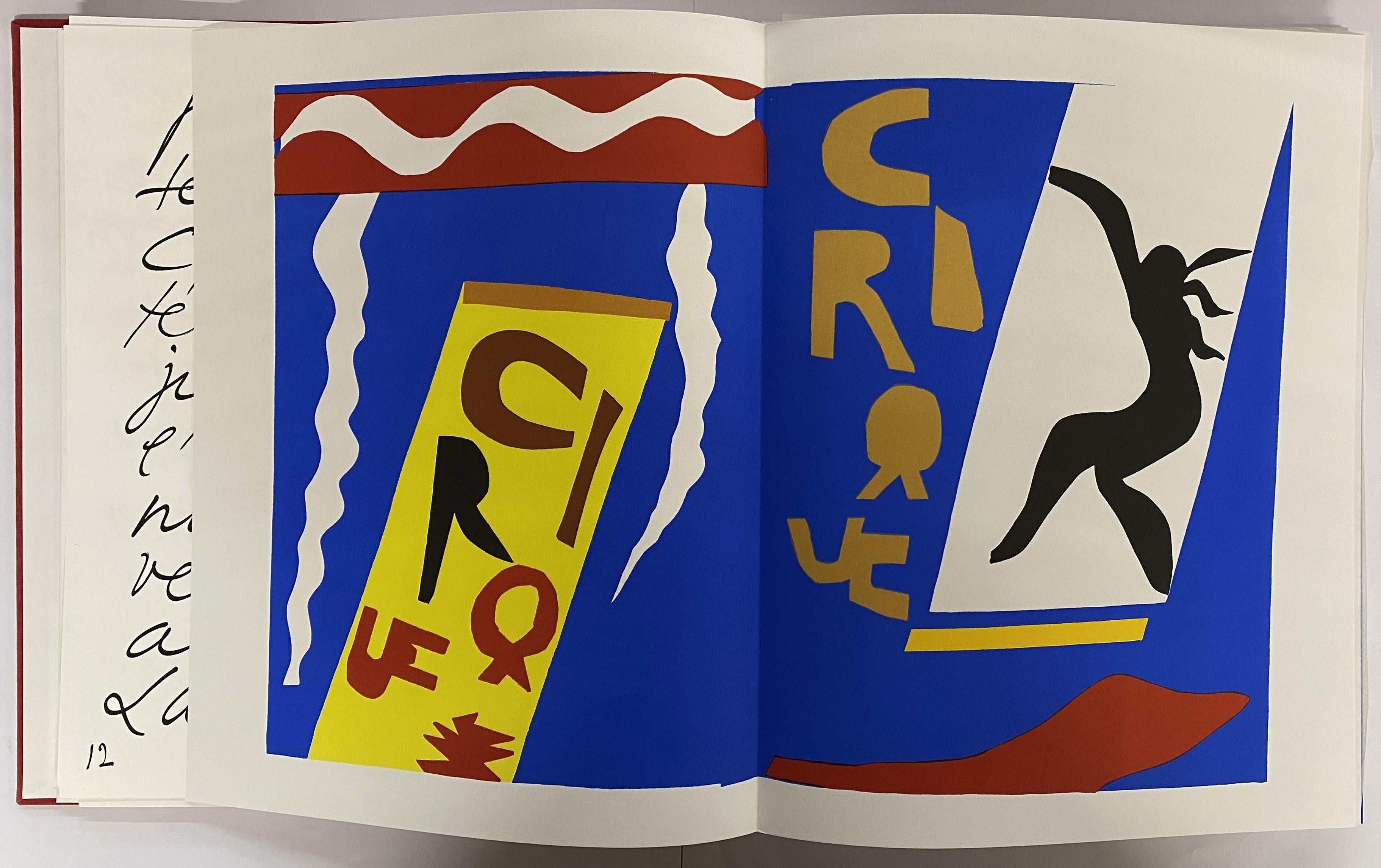 Limited Edition.  A painter's book The first complete work designed in gouache and cut-out paper by Matisse, JAZZ is the most accomplished painter's book. The set of colour plates, bright and violent, is accompanied by handwritten calligraphic