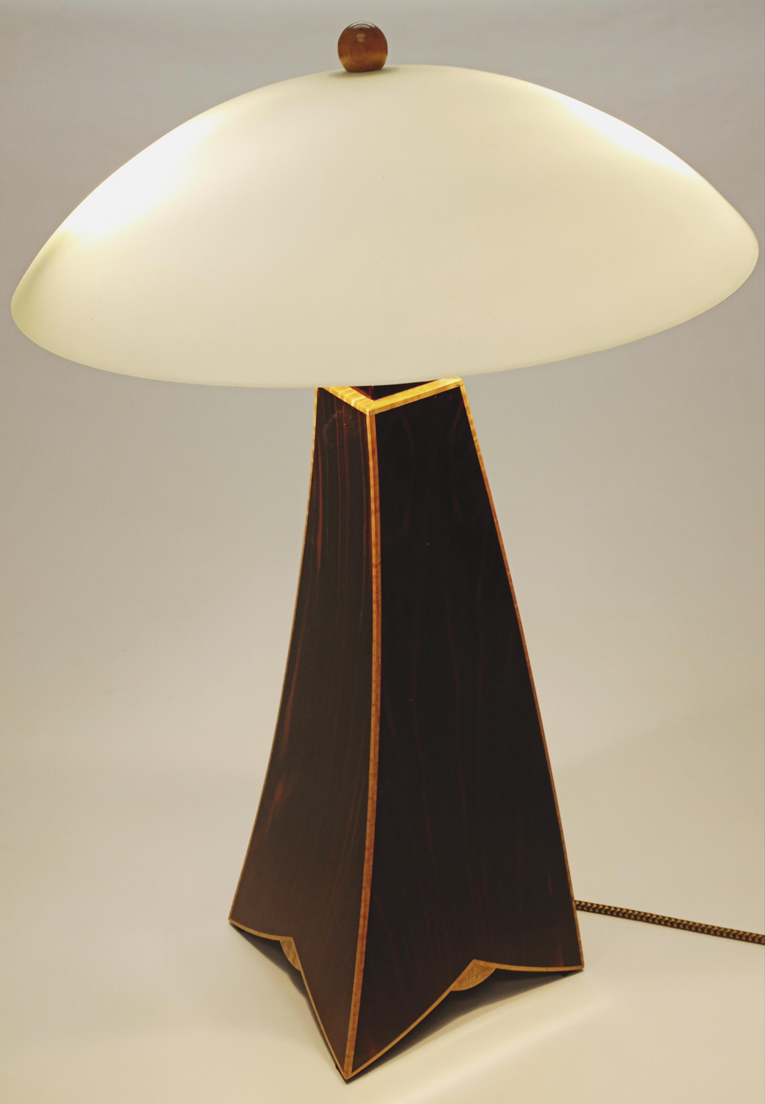 American Table lamp makassar ebony variation jazz inspired in stock For Sale