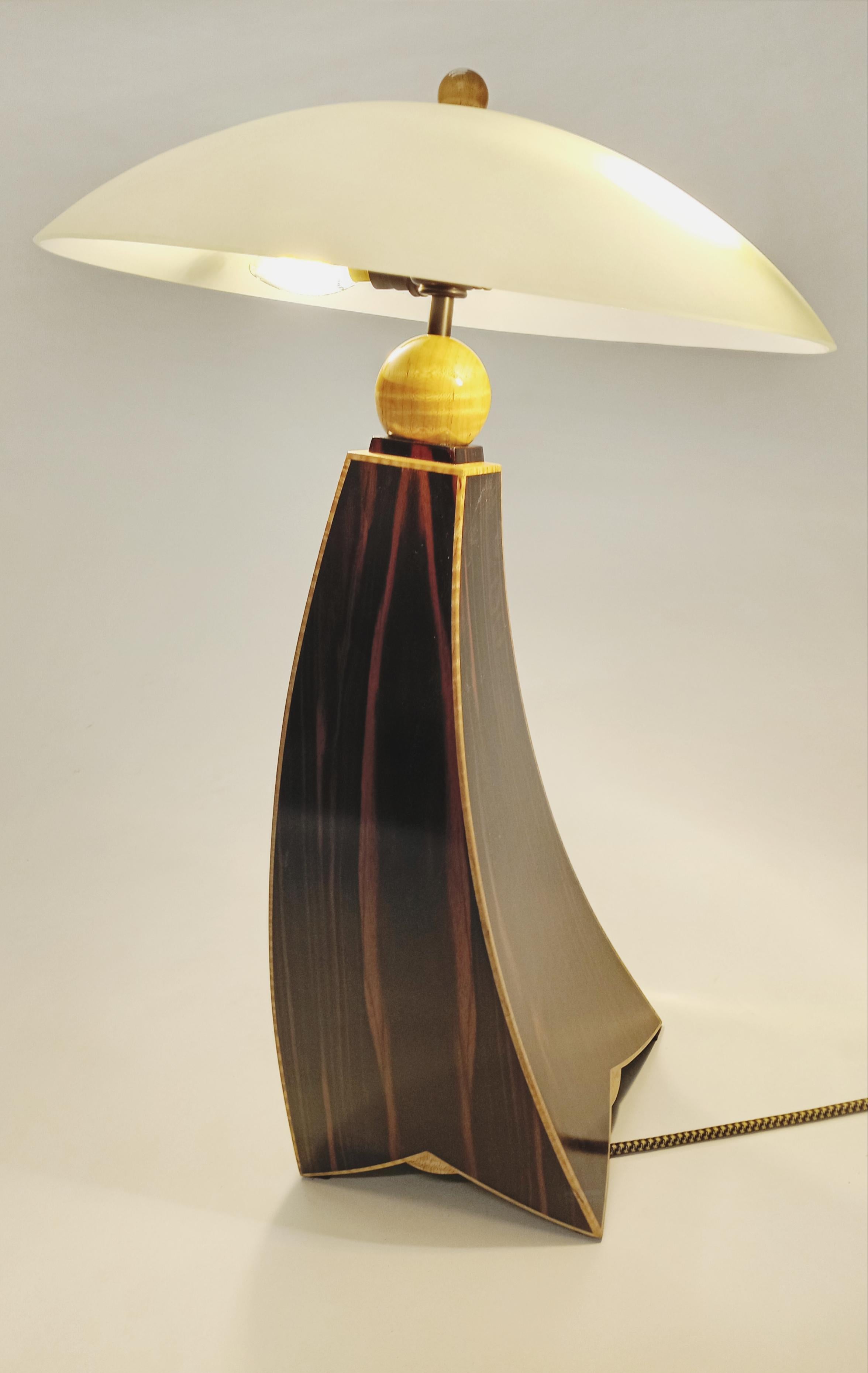 Contemporary Table lamp makassar ebony variation jazz inspired in stock For Sale