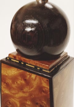 Table lamp elm burl twisted variation. jazz inspired design in stock
