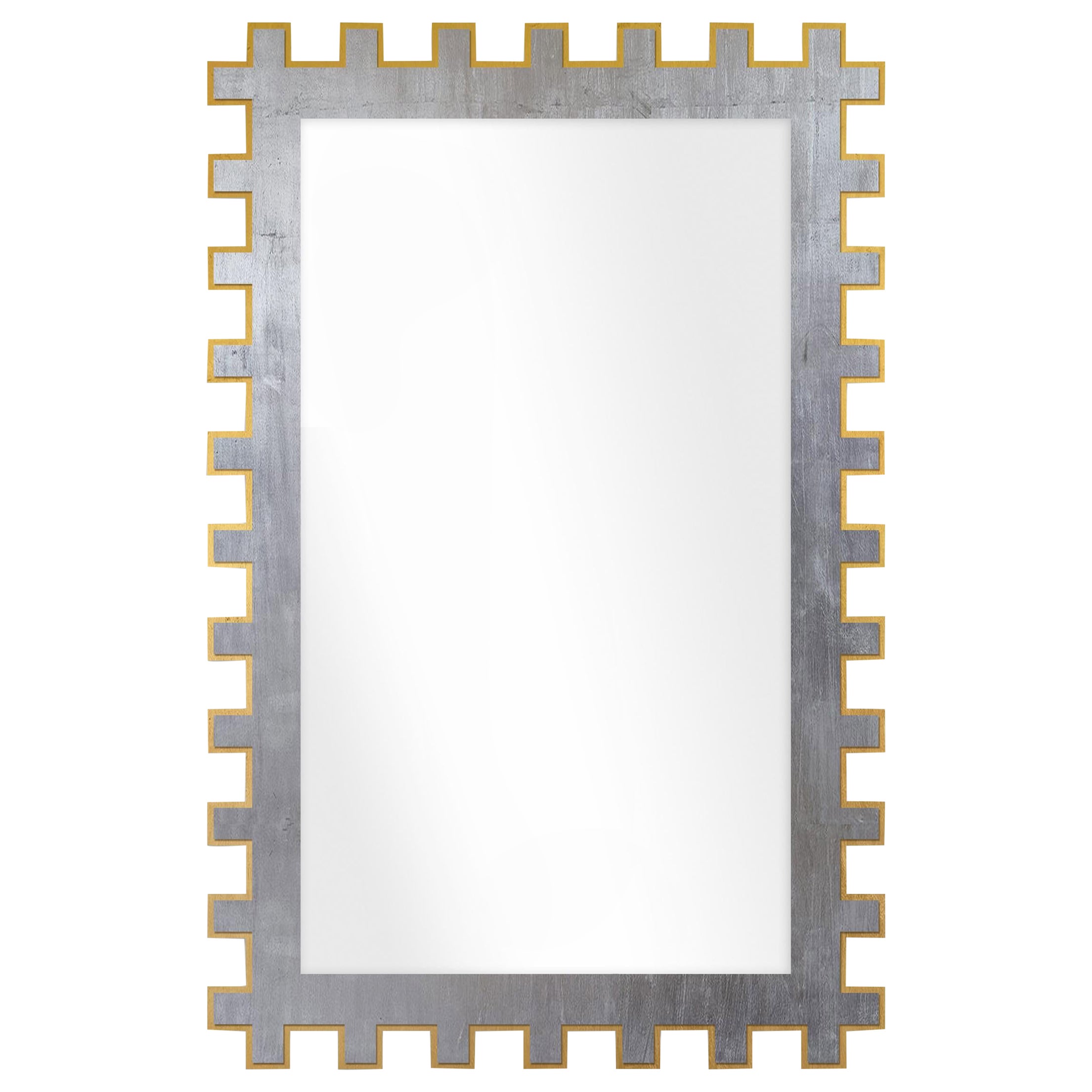 Jazz Rectangle Mirror in Silver / Gold For Sale