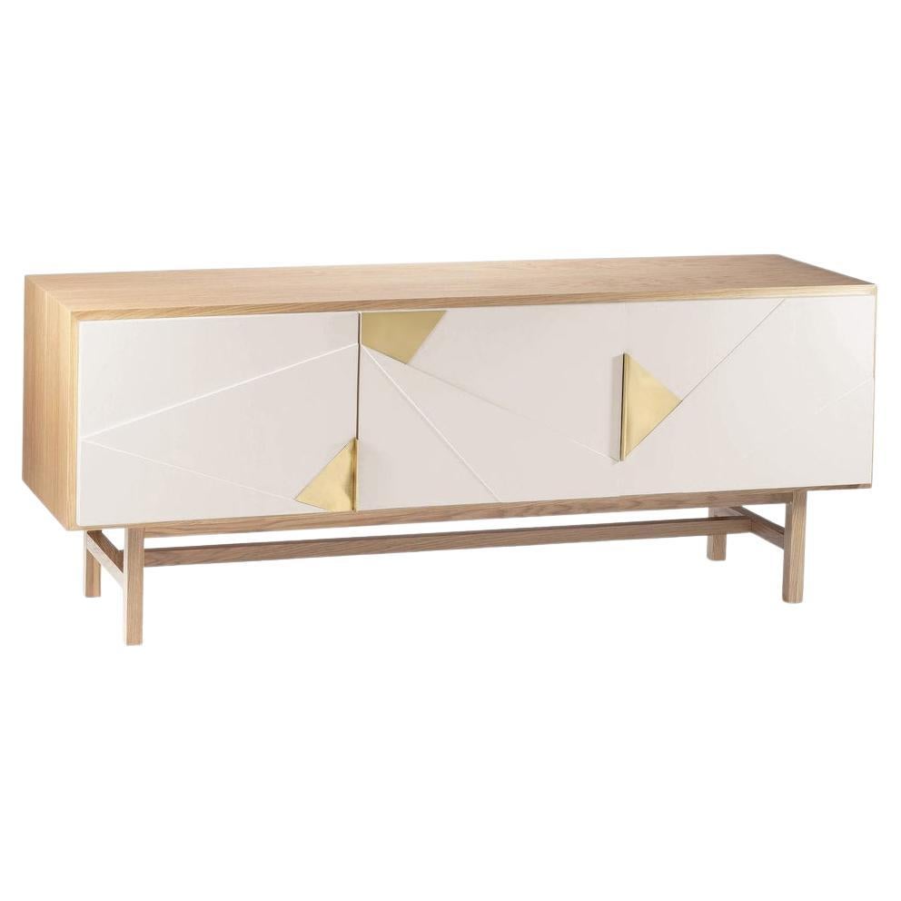 Jazz Sideboard with Natural Oak and Ivory For Sale