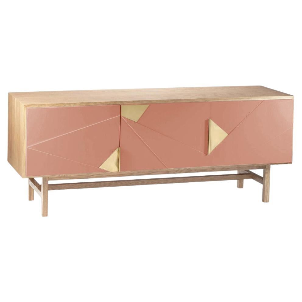 Jazz Sideboard with Natural Oak and Powder For Sale