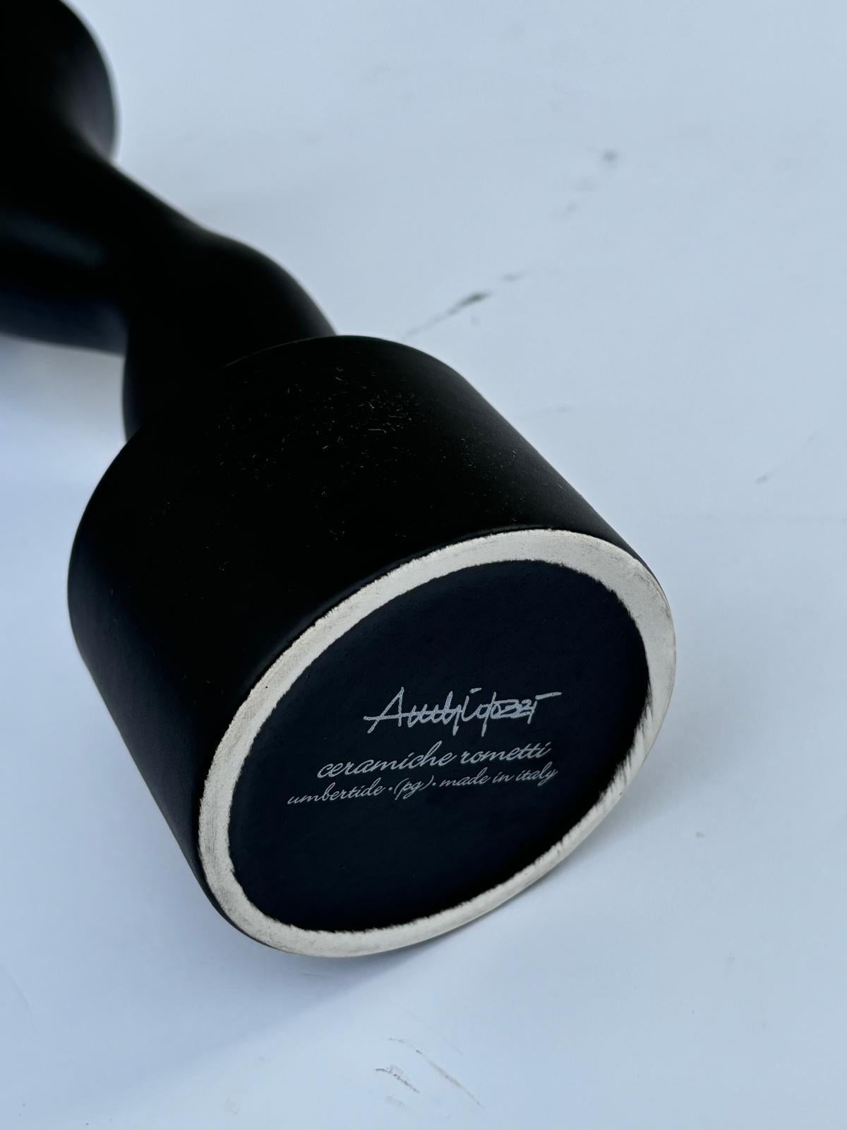 XXI secolo e contemporaneo Vaso in maiolica Jazz Tromba di Ambrogio Pozzi per Rometti Umbertide in vendita