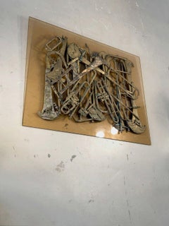 A WALL SCULPTURE JAZZ SAXOPHONES sur LUCITE par DOMINIQUE ASSELOT, France, 1980