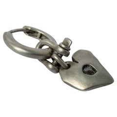 Jazz
s Solid Heart Earring (Extra Small, 0.2 CT, Tiny Faceted Diamond Slab, DA+F