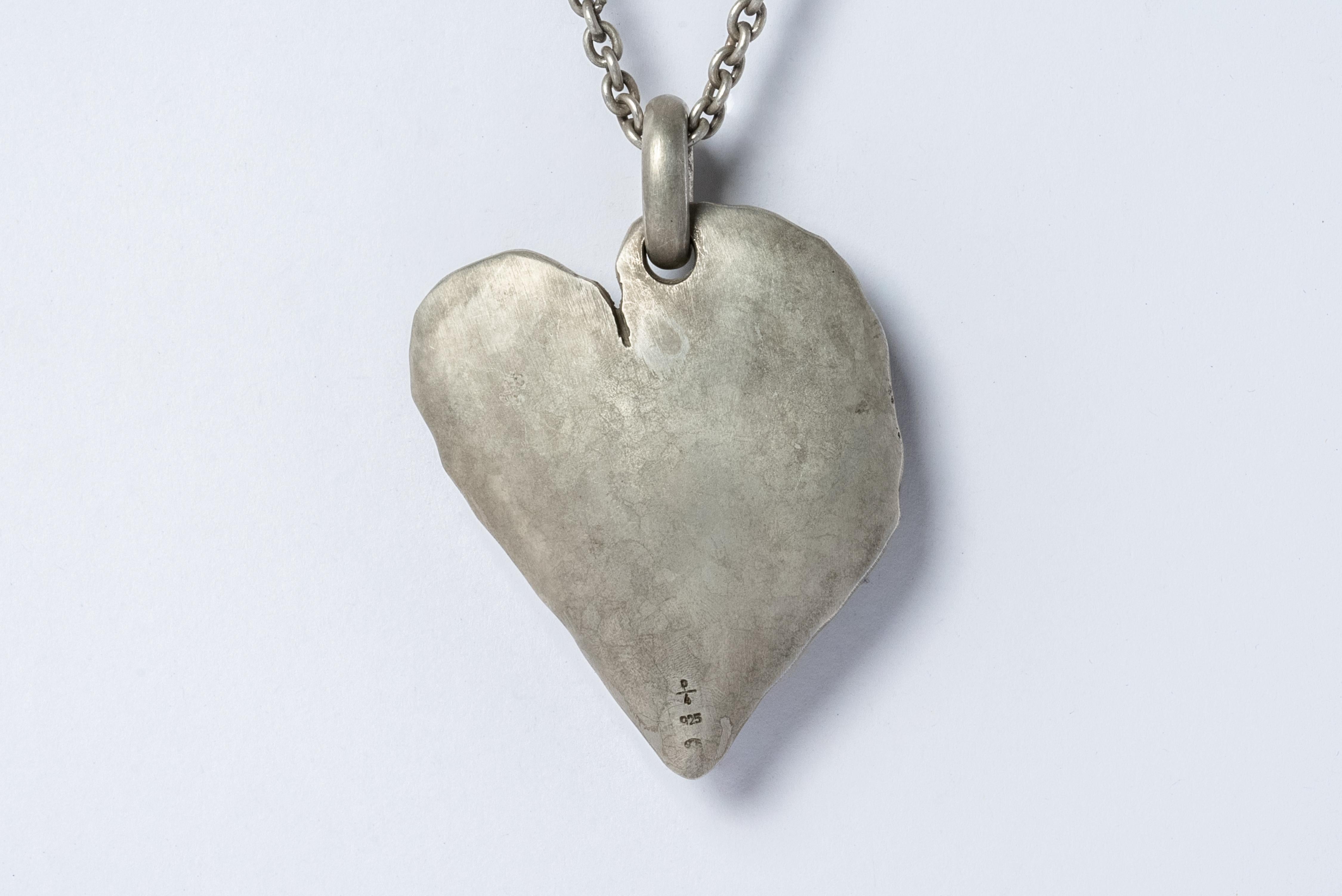 Jazz's Solid Heart Necklace (Little, Aquamarines, DA+AQU) In New Condition For Sale In Paris, FR
