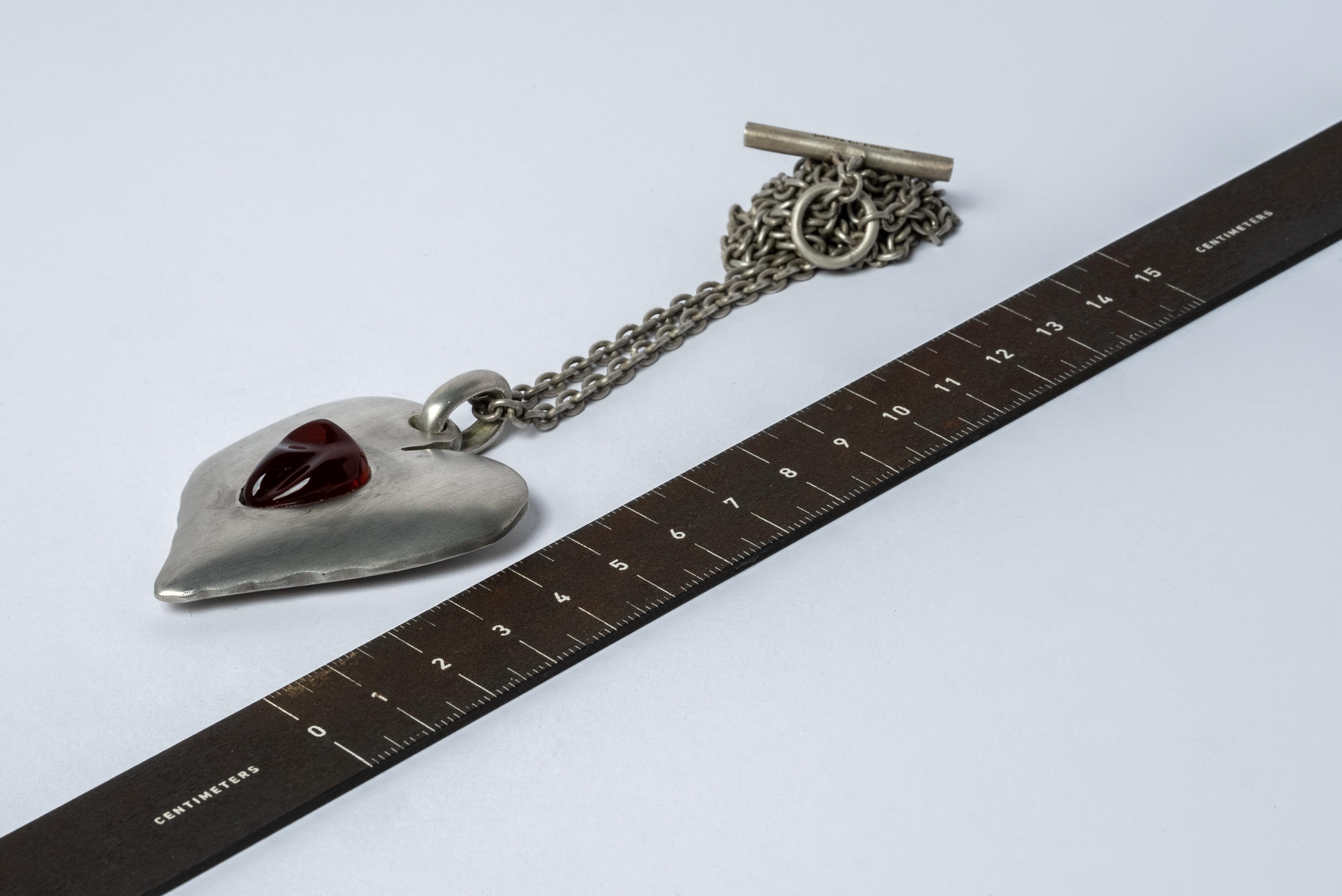 Women's or Men's Jazz's Solid Heart Necklace (Little, Opal, DA+OPL) For Sale
