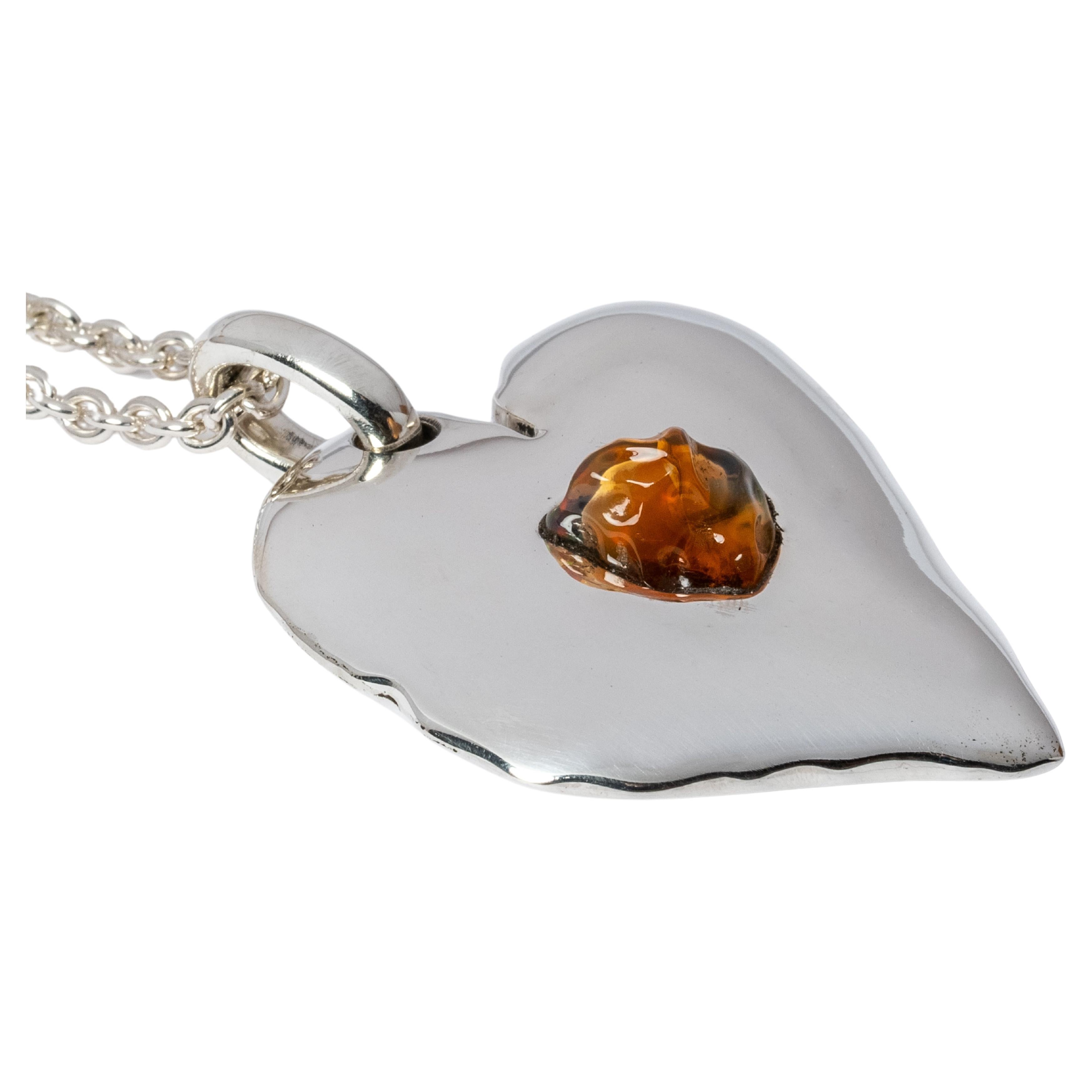 Jazz's Solid Heart Necklace (Small, Opal, PA+OPL) For Sale