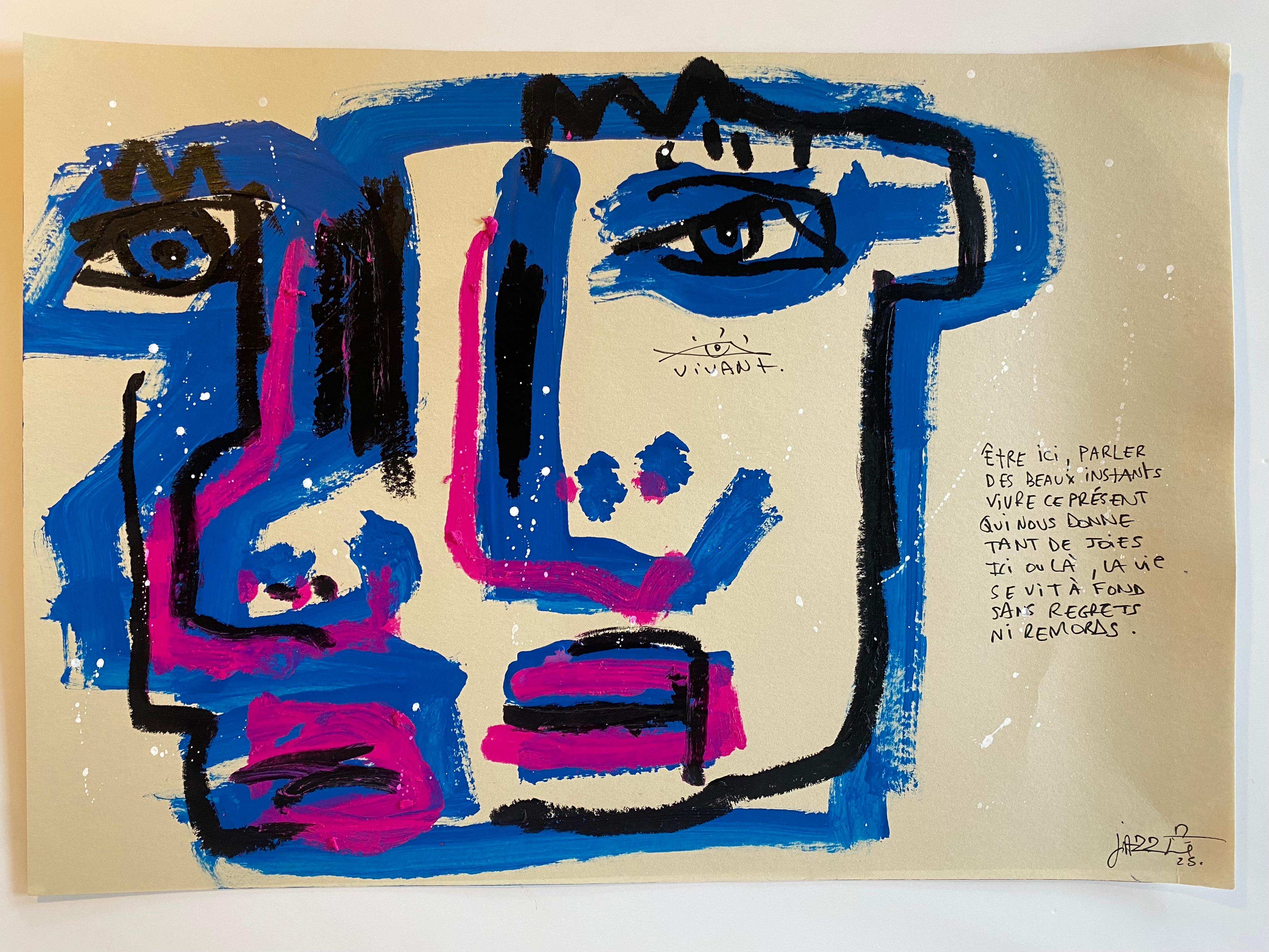 Jazzu
Être ici vivant
2025
Acrylique sur papier fort
2025
42 x 29,7 cm 
490 euros