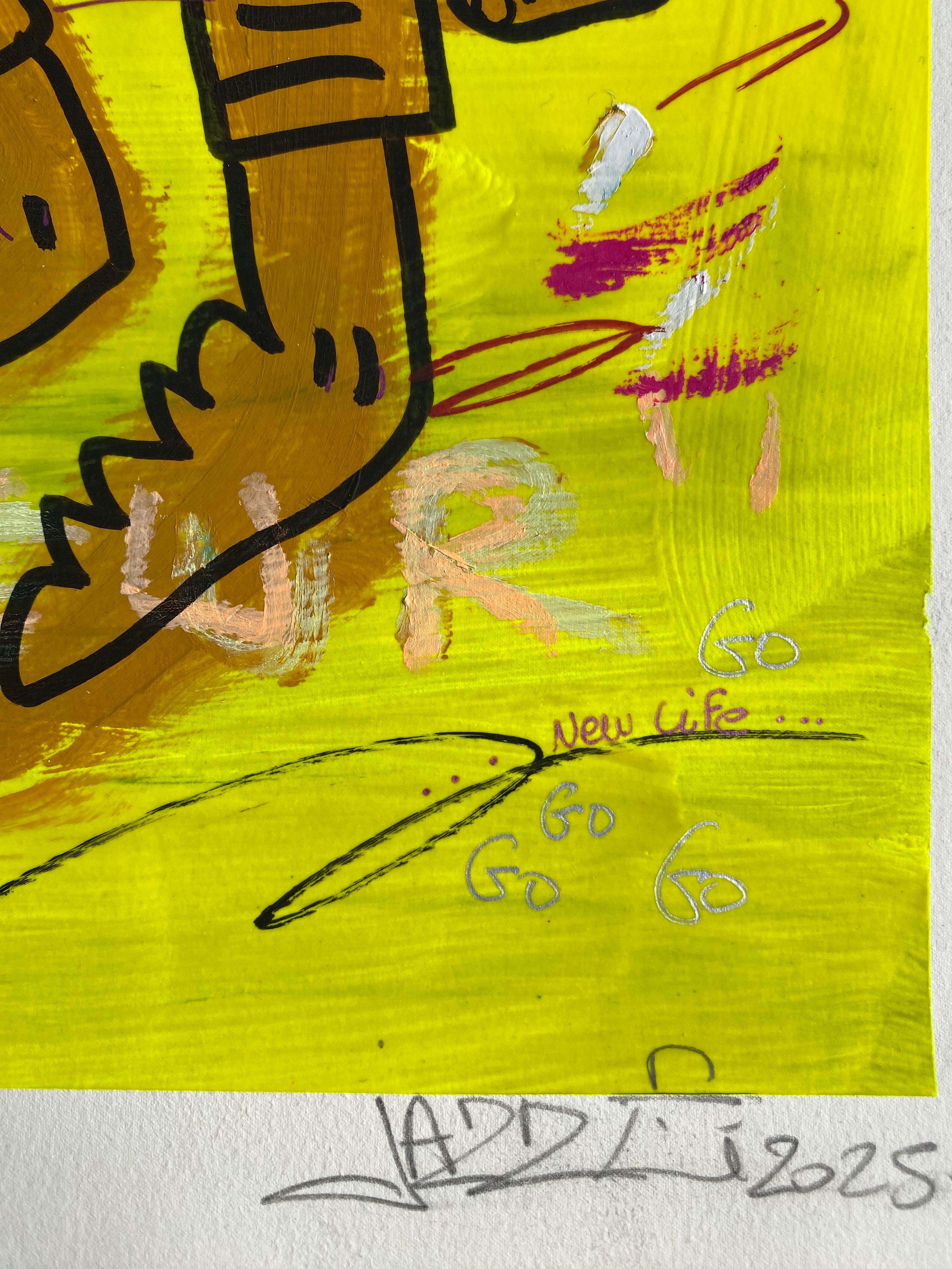 Jazzu
L'envol vers le renouveau 
Techniques mixtes sur papier fort
2025
Signé et daté au recto au crayon de couleur
Titré , signé et daté au verso au feutre
76 x 56 cm
890 euros 