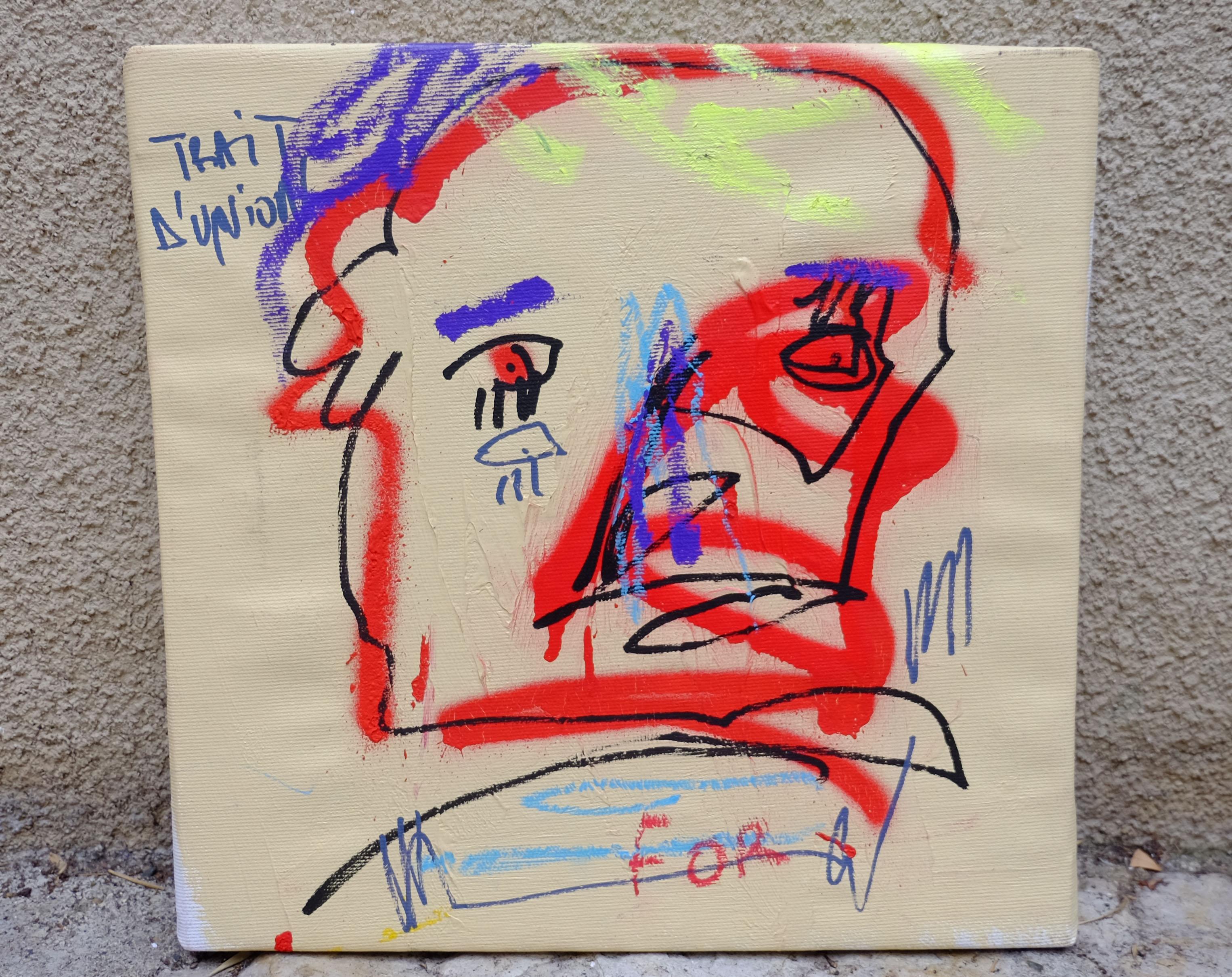 JAZZU - TRAIT D'UNION - Abstract Expressionist Painting by Jazzu