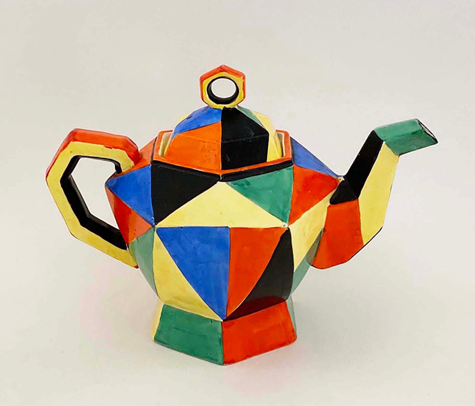 Teiera giapponese Art Deco Cubista degli anni '30, in stile jazzistico in vendita 7