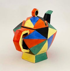 Teiera giapponese Art Deco Cubista degli anni '30, in stile jazzistico