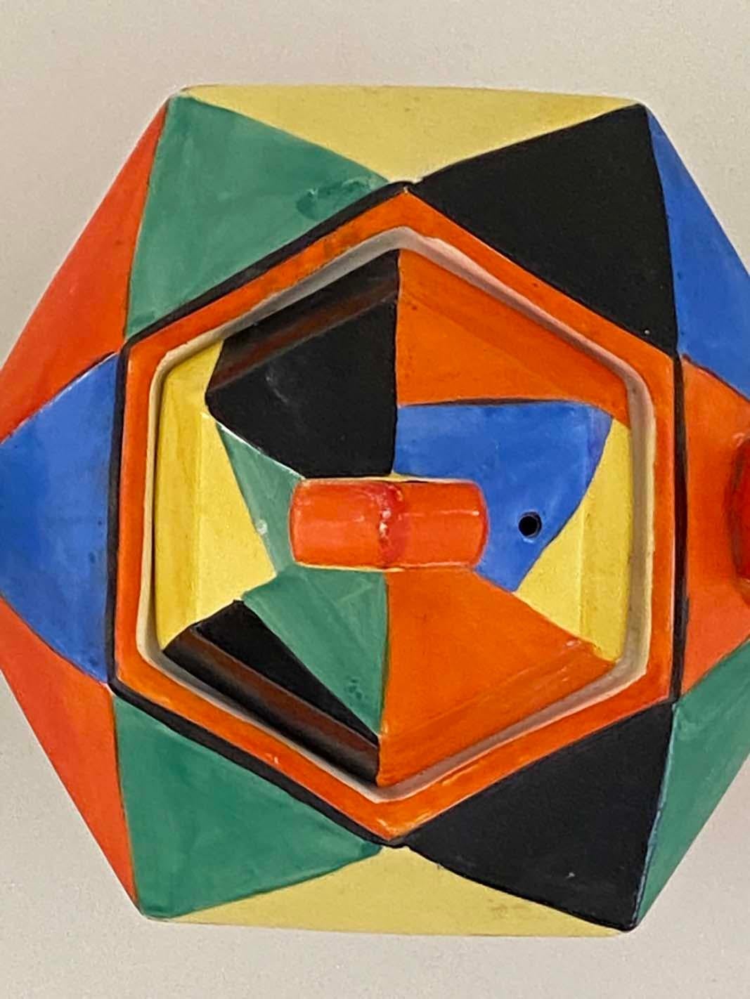 Metà XX secolo Teiera giapponese Art Deco Cubista degli anni '30, in stile jazzistico in vendita