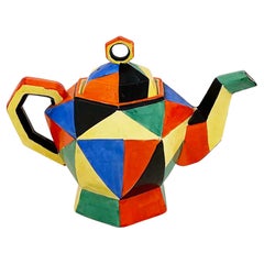 Jazzige japanische Teekanne aus den 1930er Jahren im Art-déco-Stil