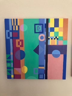 Trio Jazzy di piccoli quadri astratti quadrati