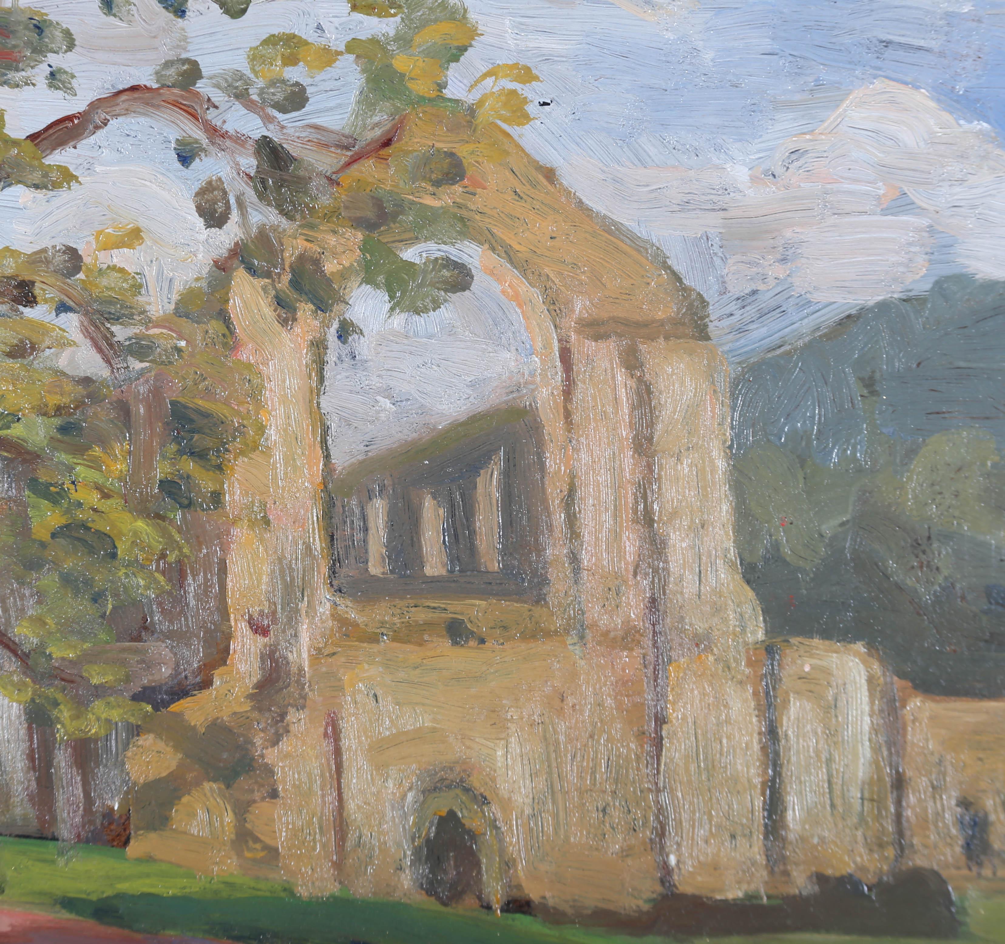 J.B - Impressionist 20th Century Oil, Fountains Abbey, Yorkshire For Sale 1