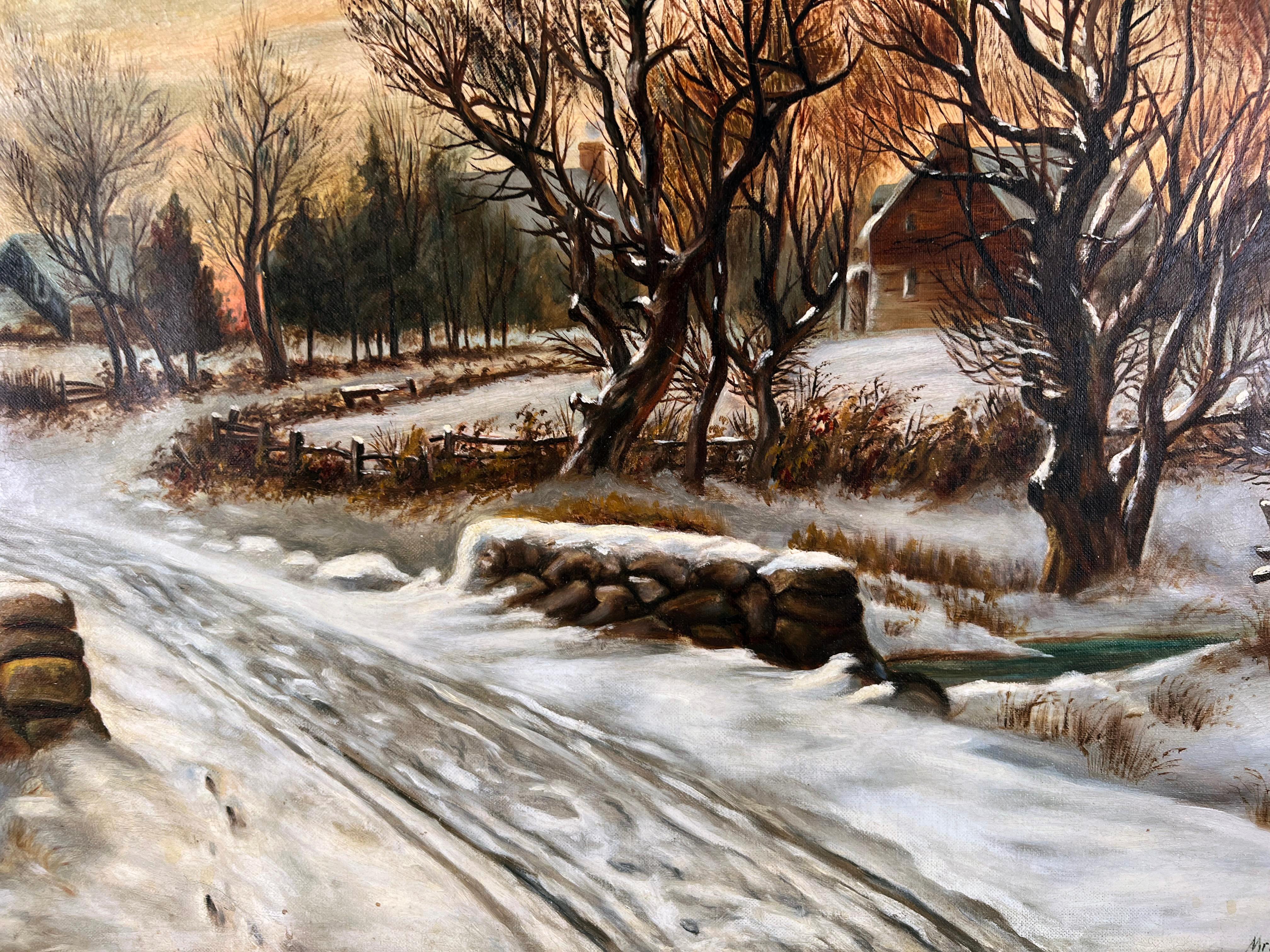 snow in london painting