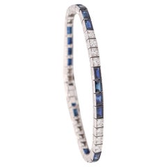 J.B. CALDWELL 1925 Bracelet In Platinum With 8.58 Ctw In Diamonds & Sapphires