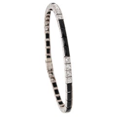 J. B. CALDWELL 1925 Pulsera de platino con 9,60 qt de diamantes y ónice francés