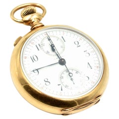 J.B. Chambers & Co. Yellow Gold Split Second Chronograph manual Pocket Watch