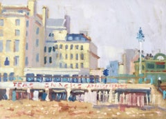 Used British Town, Medium Size Oil Painting 