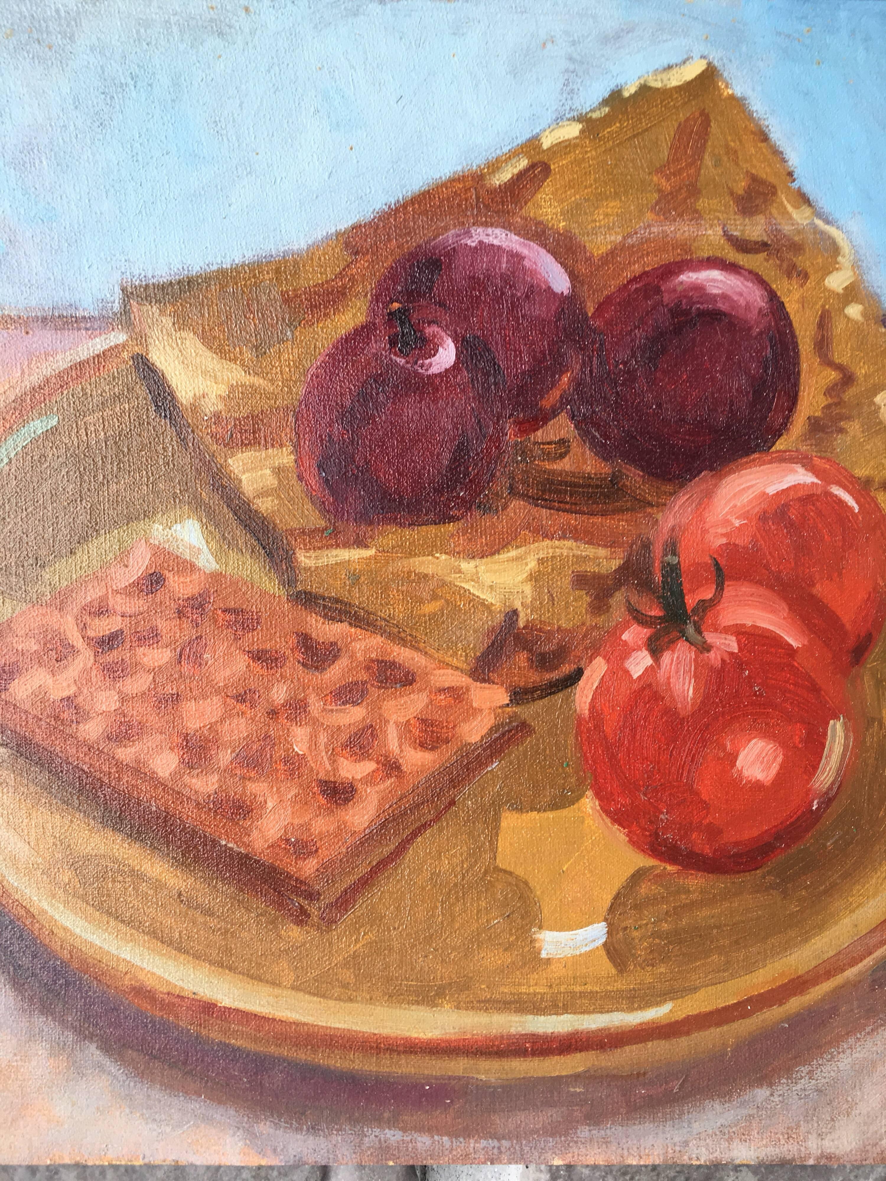 'Lunch' è una natura morta dipinta ad olio dall'artista britannico - Painting Impressionismo di J.B. Holmes